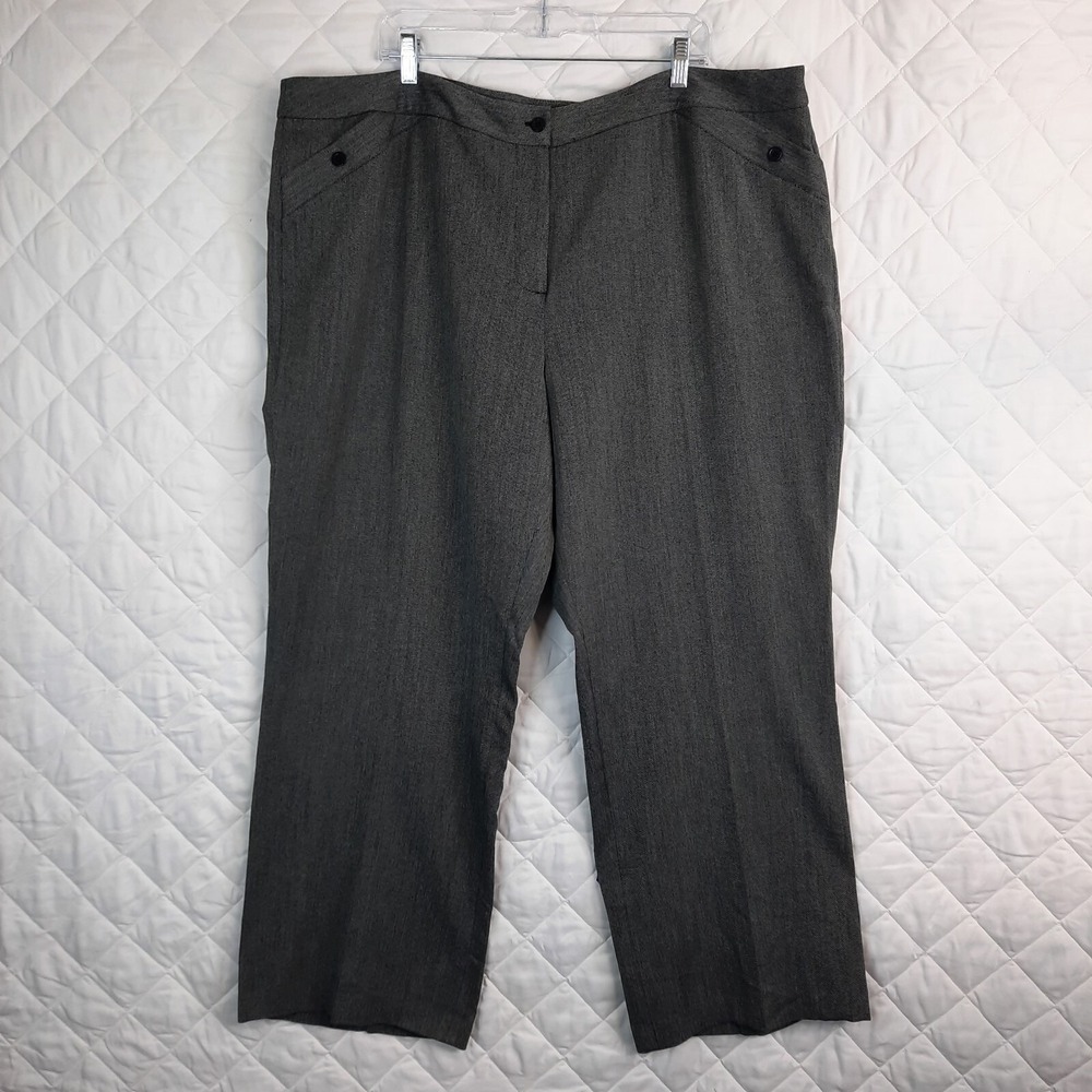 Studio 1940 Trousers‎ Gray Straight Leg Dress Pants Womens 26W Academia Career